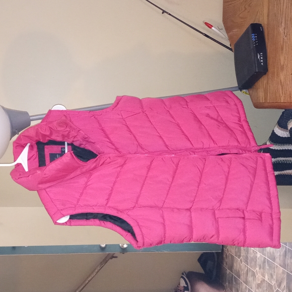 "FADED GLORY" HoT Pink/black zip up vest w/ pockets Size: L 12/14 - Picture 2 of 8
